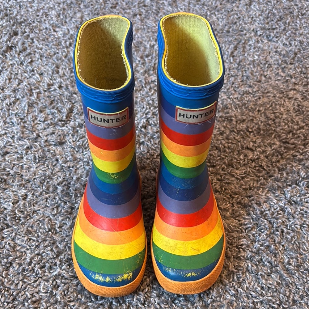 Hunter Kids Rainbow Striped Boots